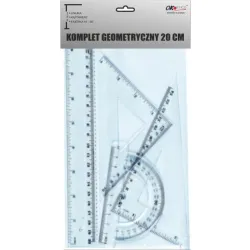 Komplet geometryczny 4 elementy,przeźroczysty 20cm